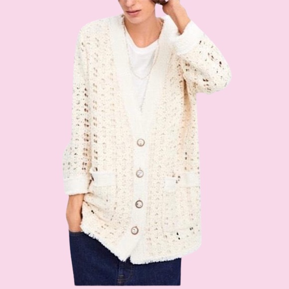 zara crochet coat